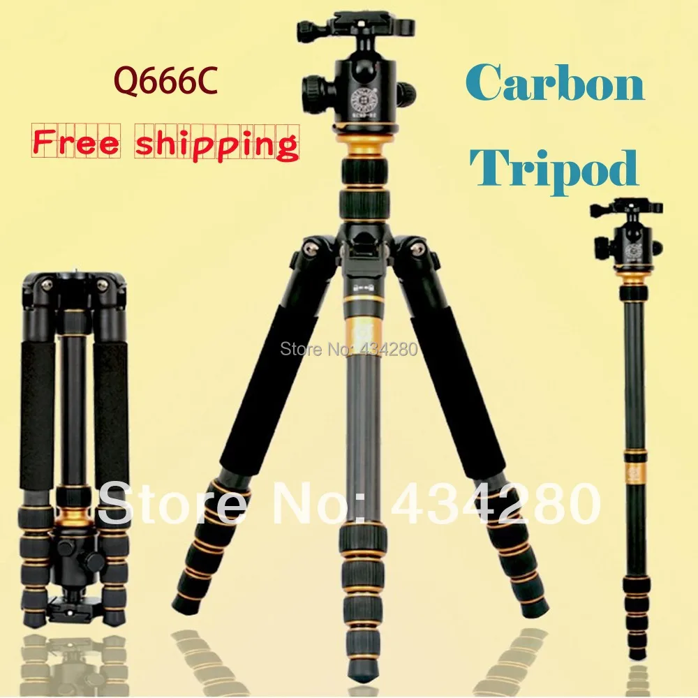 Обновленный Профессиональный портативный штатив из углеродного волокна Q 666C Q666C