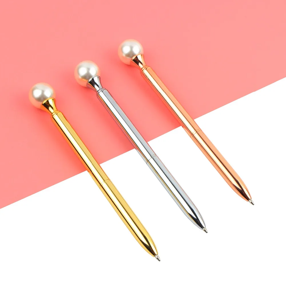 1 шт. цветная металлическая шариковая ручка с жемчугом 15 цветов Kawaii Queen's crutch