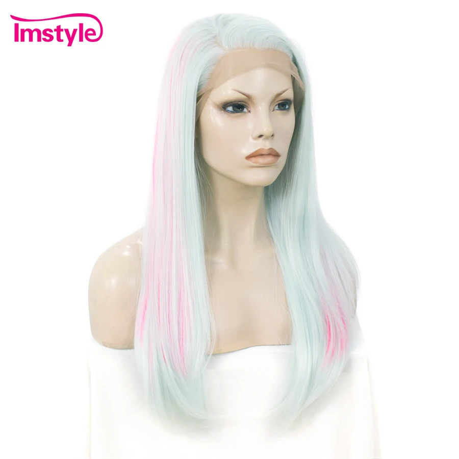 Imstyle синтетический парик фронта шнурка для женщин прямые длинные волосы 24 дюймов - Фото №1