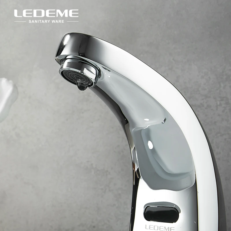 LEDEME Автоматический Инфракрасный смеситель для раковины с базовой пластиной