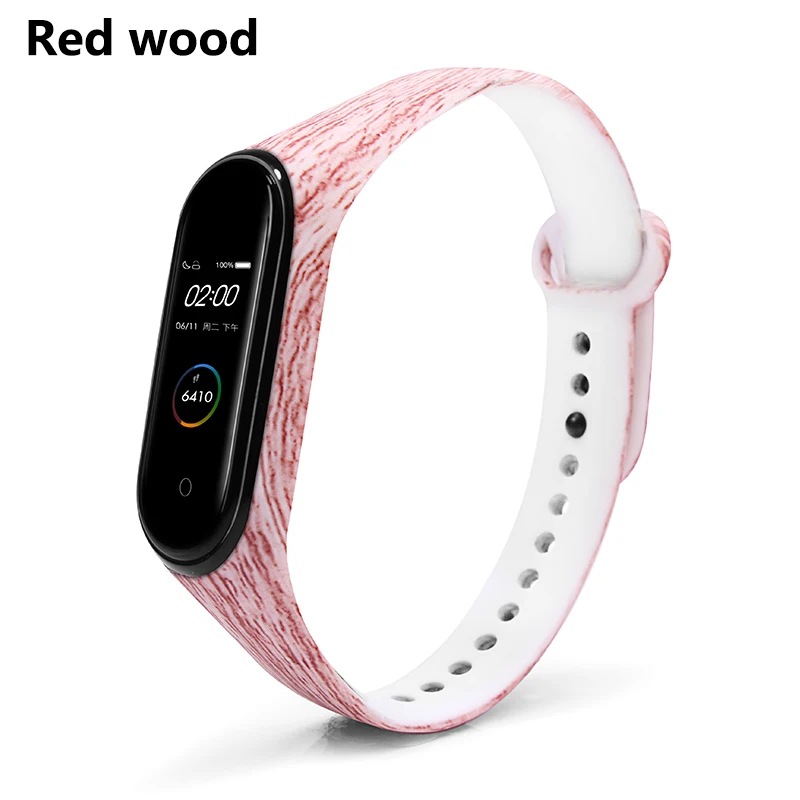 Red wood Сменные ремни BOORUI для mi band 4, ремешок на запястье для xiaomi mi band 3, спортивный силиконовый браслет для xiaomi mi band 3/4 - Цвет: Red wood