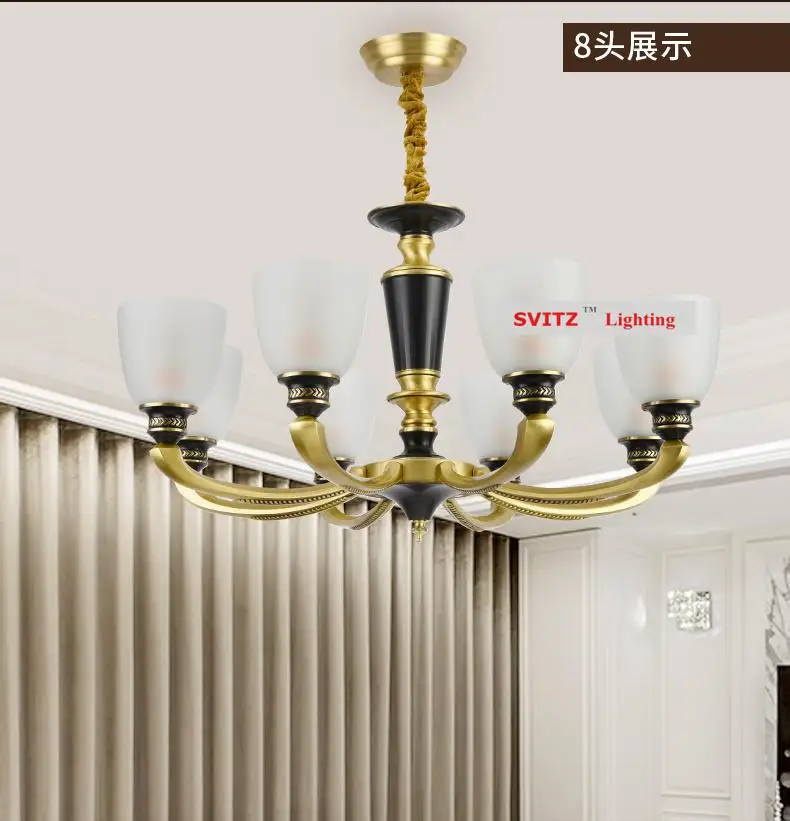 Люстра для дома освещение медное стекло абажур люстра гостиной современный