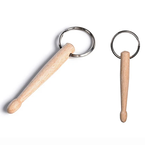 Креативный деревянный мини брелок для ключей в виде барабанных палочек часы на