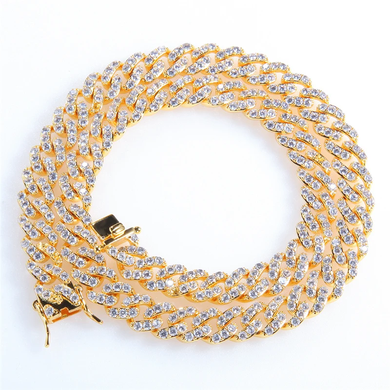 Хип хоп 8 мм Bling Iced Out кубический цирконий браслет ожерелье AAA CZ камень теннис кубинские цепи браслеты для мужчин и женщин ювелирные изделия
