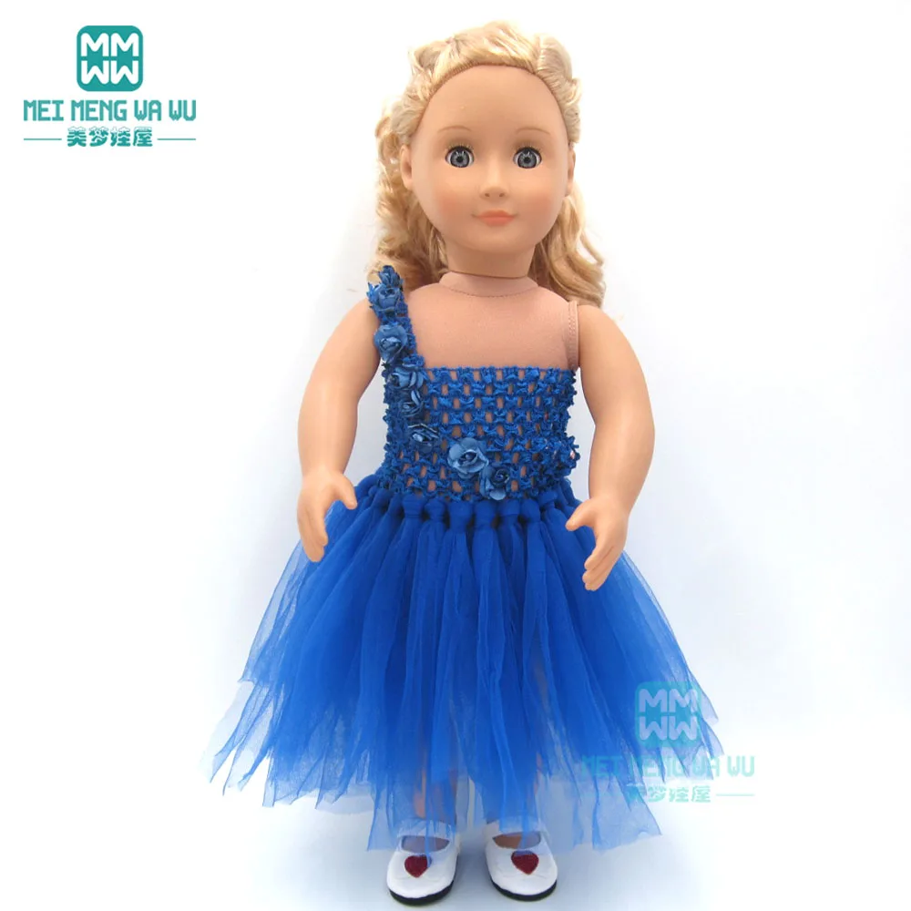 Платье принцессы красного розового синего цвета для американской куклы 45 см и