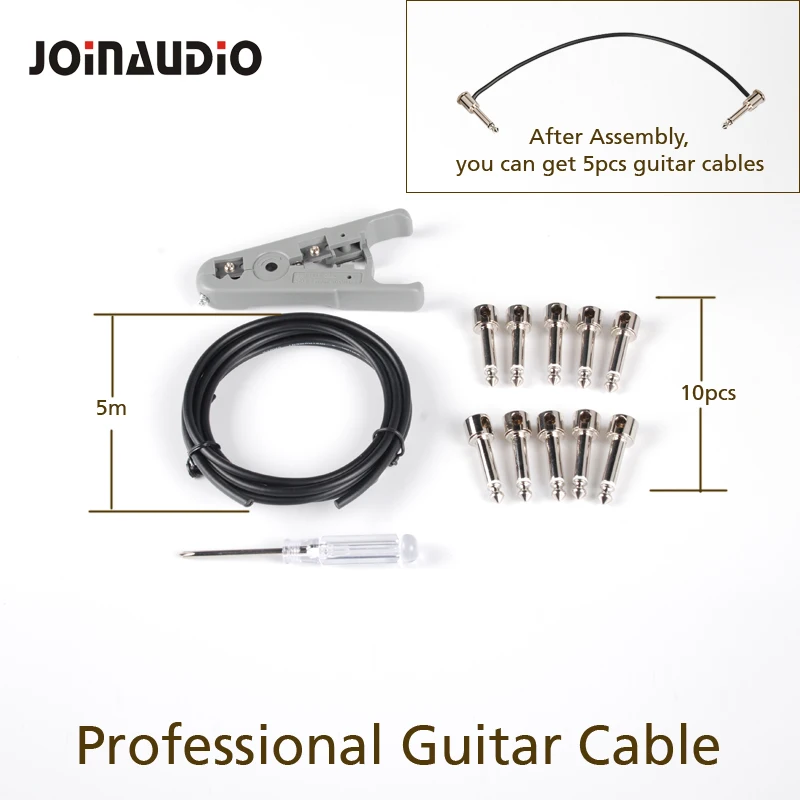 Соединительный кабель JOINAUDIO для гитары без пайки 16 футов подходит аудиоразъемов 6