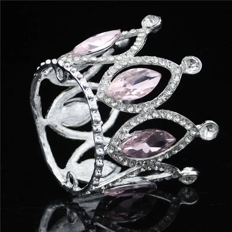 Silver Pink Детские диадемы и короны для обувь девочек мальчиков день рождения Выходные туфли на выпускной бал Королевский Король диадема Малый Мини короны - Окраска металла: Silver Pink