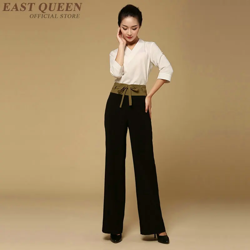 

Women office pants bottoms high elastic waist full length solid pants occupation ladies loose bodycon uniform pants AA3352 F