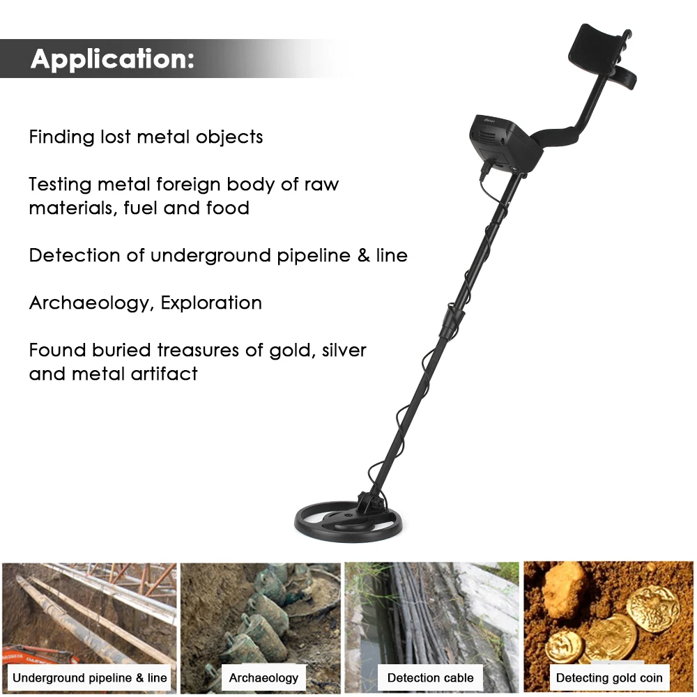 

KKmoon GC1065 Underground Metal Detector Ground Meter Detector Gold Hunter Gold Metal Detector High Sensitivity Metal Detectors