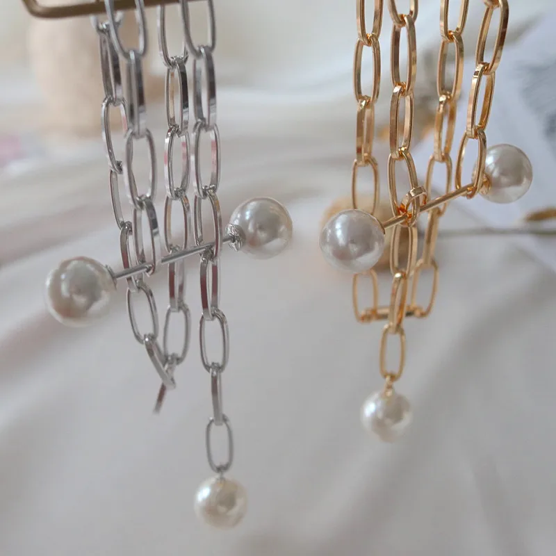 Женское ожерелье с подвеской из искусственного жемчуга короткая цепочка для