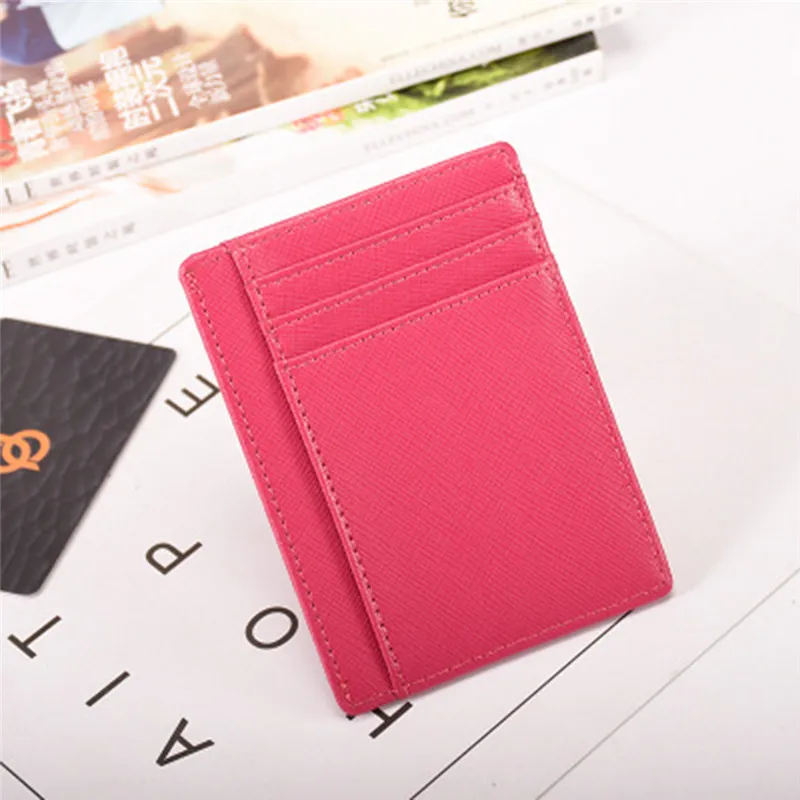 THINKTHENDO держатель карты тонкий банк Кредитная карта ID Чехол сумка кошелек с RFID Блокировка 11 цветов модные однотонные кожаные сумки - Цвет: HP