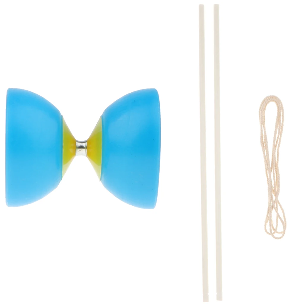 2- Blue Пластмассовая подшипниковая игрушка для жонглирования 1-Bearing Diabolo китайская профессиональная йо-йо 2 ручки и 1 струнная игрушка - Color: 2- Blue