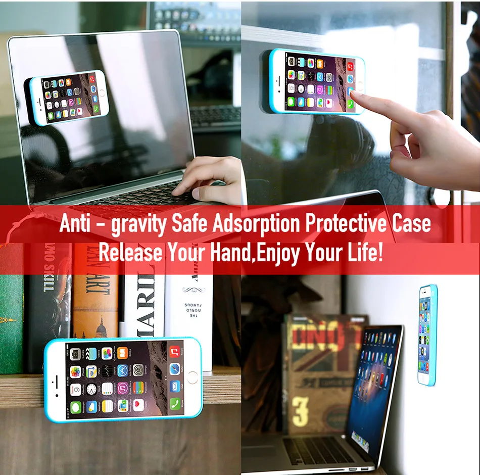 Рамочный чехол антигравитационный волшебный липкий чехол для iPhone 6 6S 7 8 Plus iPhone X iPhone 5 5S чехол для samsung S9 S8 S7 S6 край S5 Note 4 5 8 чехол