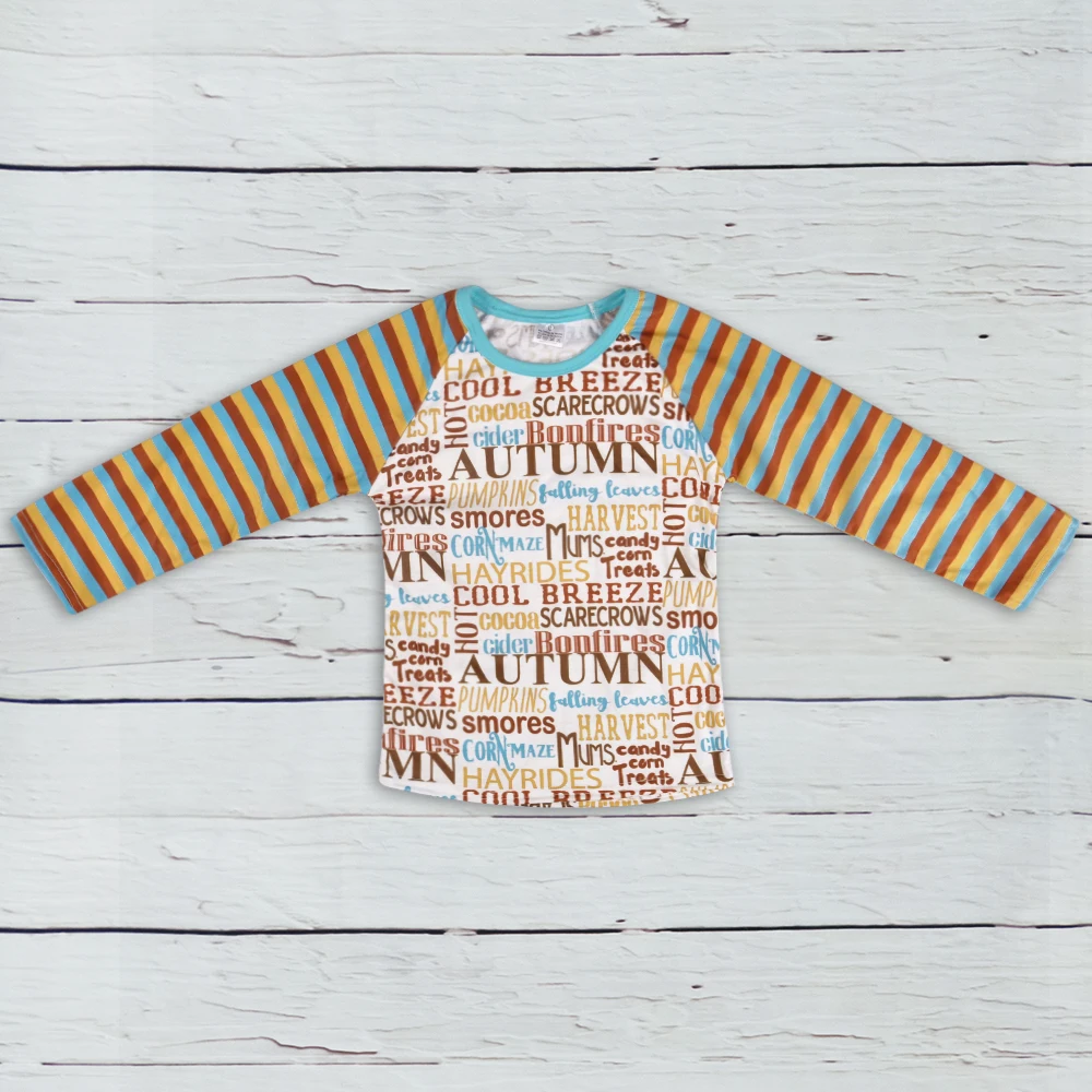 Осенние эксклюзивные футболки для маленьких мальчиков и девочек детская одежда