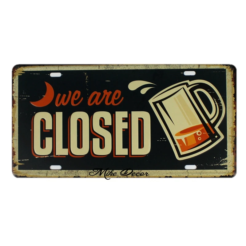 [Mike86] We are Open Beer Sun винтажный декор для живописи ретро подарок ремесло