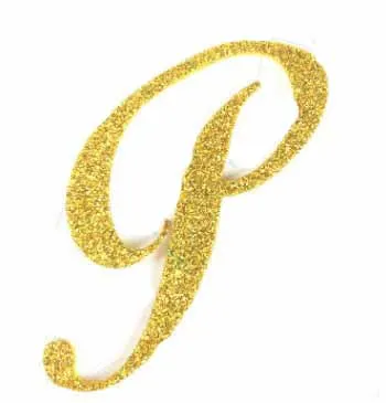 P Ynaayu 1 шт. золотые буквы A-Z Топпер для торта топпер для торта «С Днем Рождения» детские украшения для дня рождения Детские топперы для торта Вечерние - Цвет: P