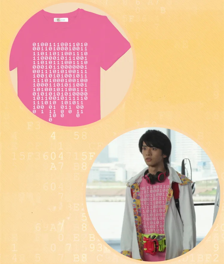 Kamen Rider EMU Ходзе аниме розовый футболка 100% хлопок Косплэй короткий рукав Футболка |