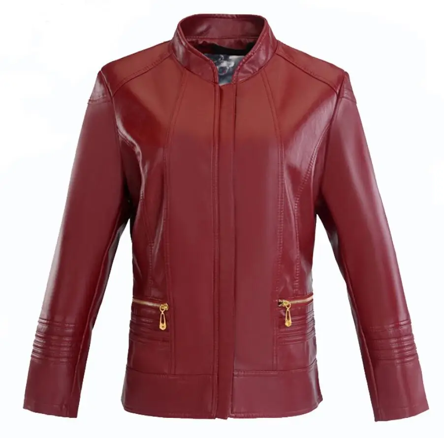 Женская кожаная куртка среднего возраста новинка Женское пальто модные короткие