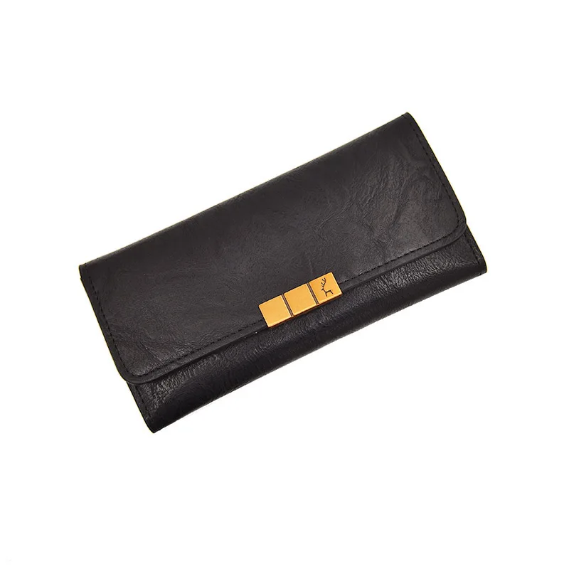 Black Известный бренд, кожаный кошелек, модные женские кошельки и кошельки с блестками, милый кошелек с застежкой, держатель для карт, кошелек, сумочка для денег, отделение для монет - Цвет: Black
