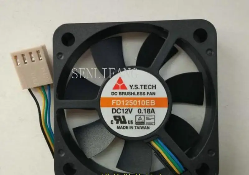 

Free shipping FD125010EB DC12V 0.18A 5CM 50*50*10mm 4 pin PWM speed control fan