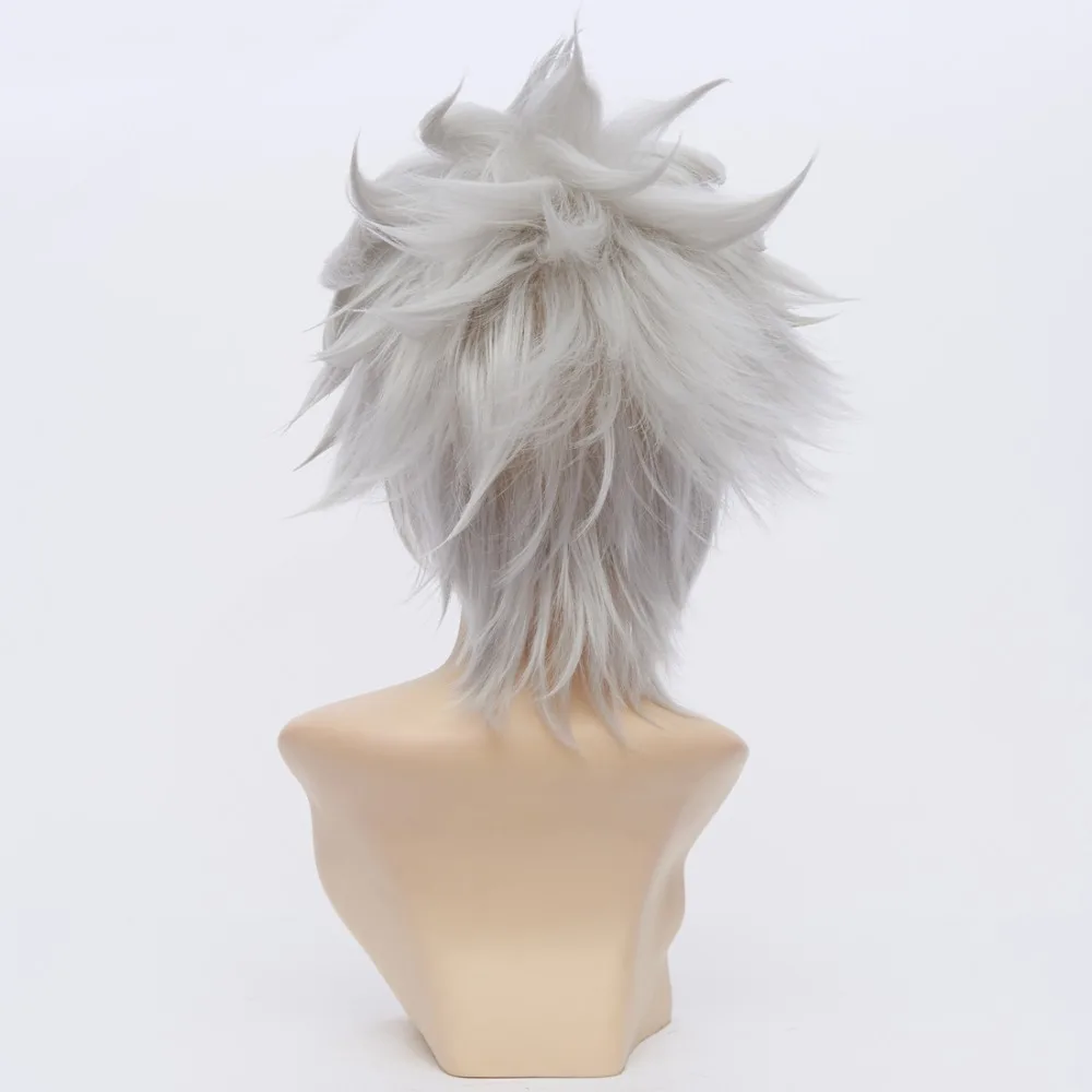 Bleach Hitsugaya Toushirou короткие серебристо белый парик для косплея синтетические волосы