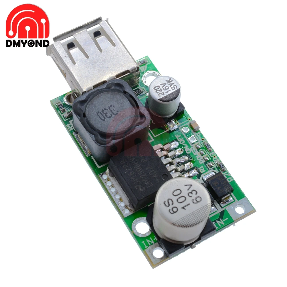 LM2596HV 5V DC понижающий преобразователь Плата модуль 9V 12V 24V 36V 48V до 3A USB зарядное