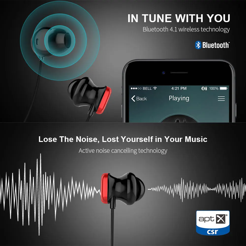 Беспроводные наушники cowin HE8/D Bluetooth для бега спортивные с басами беспроводные