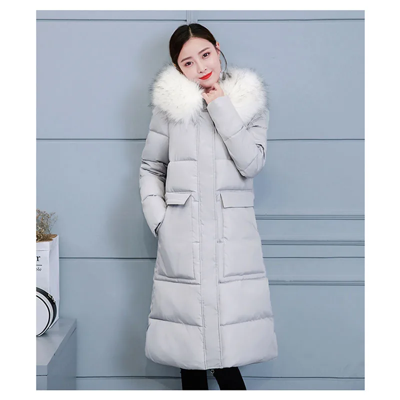 Длинная теплая Толстая Женская куртка зимняя женская Стеганая пуховая верхняя