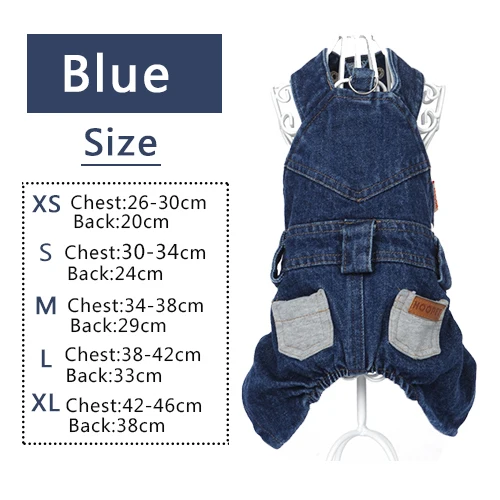 Dark Blue HOOPET Классическая джинсовая рубашка для домашних животных, кошек, собак, джинсовое пальто, жилет, куртка, комбинезон, одежда, размеры s, m, l, xl - Цвет: Dark Blue