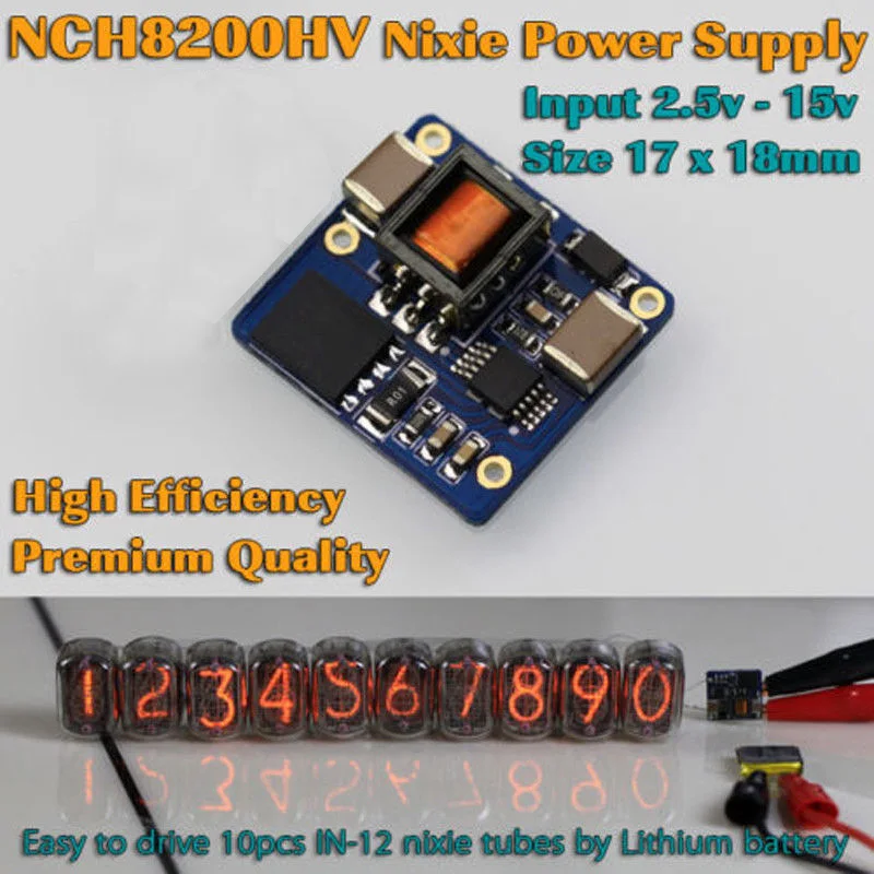 NCH8200HV модуль высокого напряжения DC мощность свечение трубки часы для Nixie трубы 2,5-15 в 3,7 в 12 В 3,2 в универсальный модуль платы