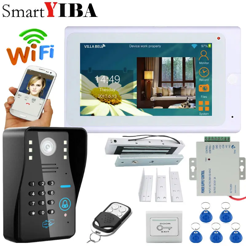 SmartYIBA " TFT цветной дисплей wifi беспроводной видеодомофон дверной звонок Система с 1 камерой 1 монитором для домашней безопасности - Цвет: 703WJS11B3