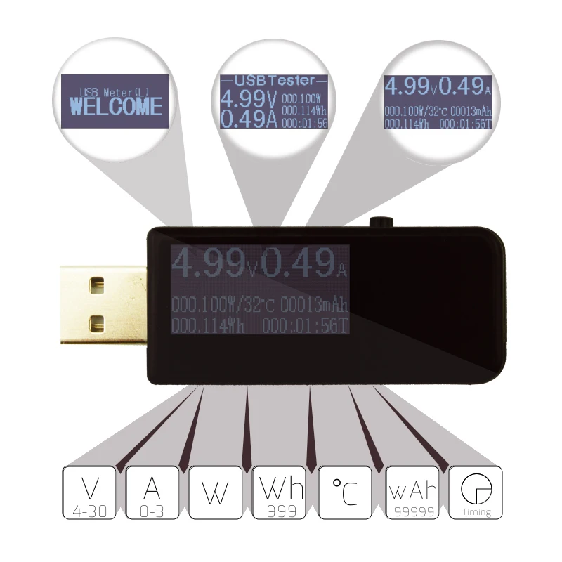 7 в 1 USB Тестер DC Цифровой вольтметр amperimetro измеритель напряжения тока Ампер Вольты
