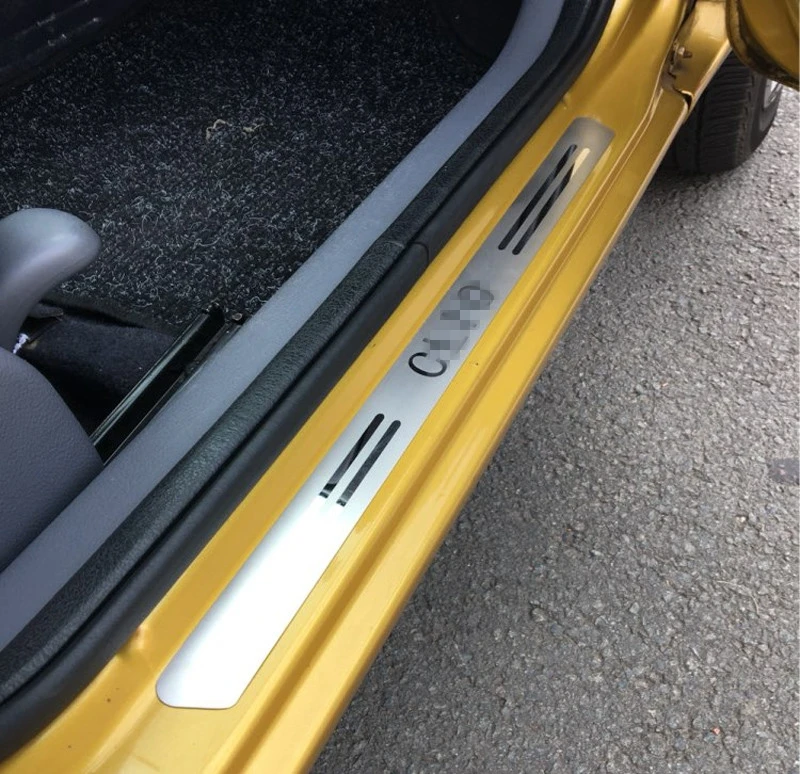 4 шт. порога полосы пригодный для Renault CLIO 2 Mk2 нержавеющей Авто Добро пожаловать педаль порог автомобиль Стайлинг наклейки автомобилей аксессуары