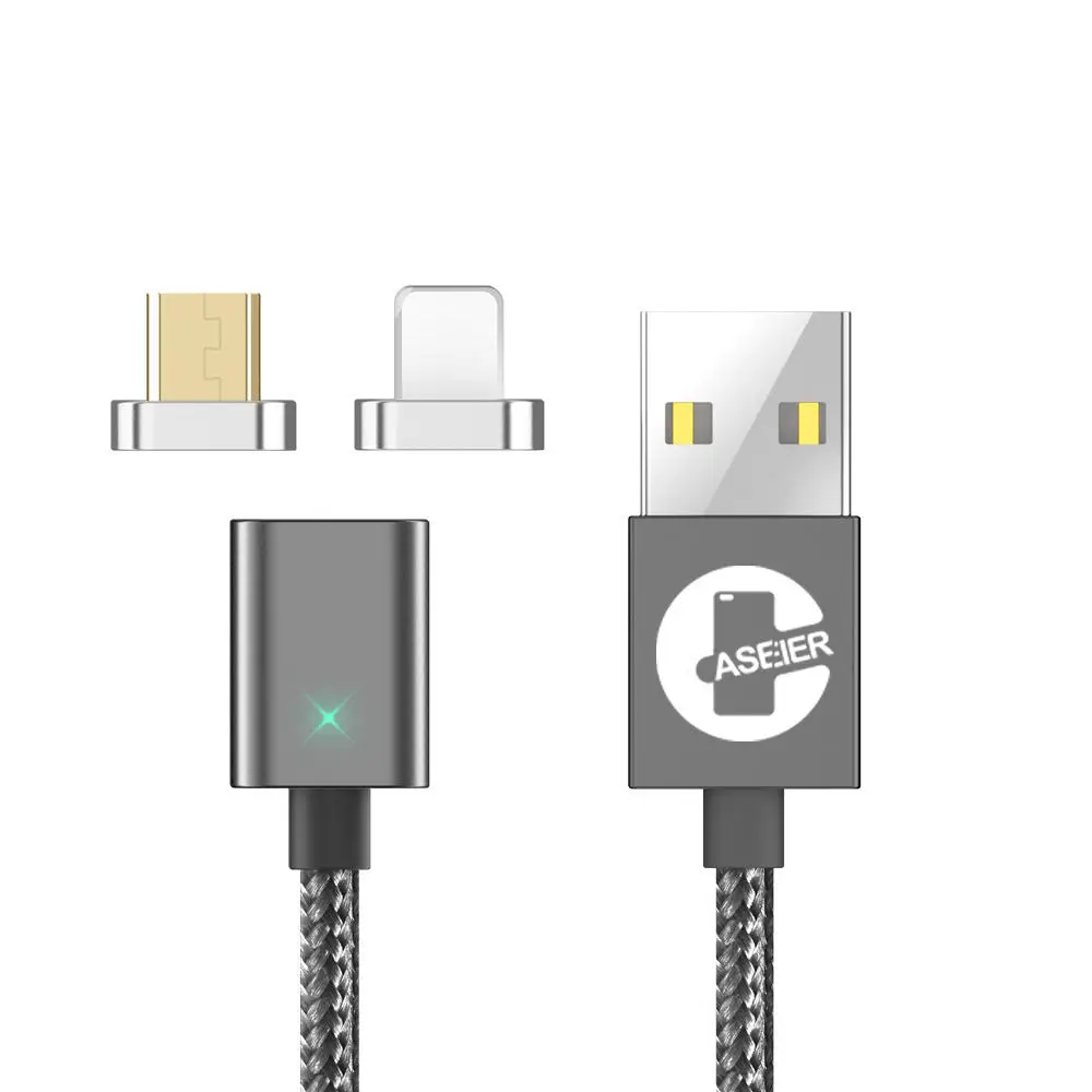 CASEIER Magnetic USB Digital Cable For iPhone X XR XS Max 7 6 6s Plus Micro USB Type C 3 in 1 Charging Data Transmission Cable