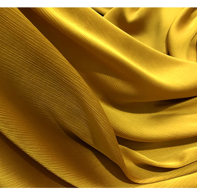 Новая яркая Золотая креп атласная импортная желтая шелковая блестящая текстура