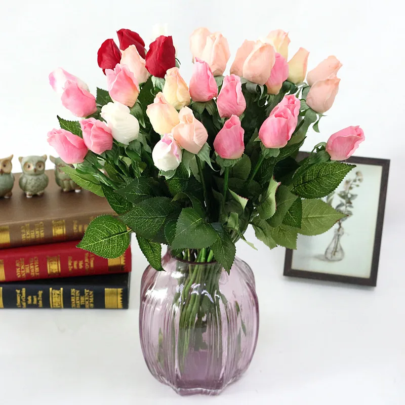 Искусственные цветы Flone Real Touch Rose искусственные подделка для свадьбы дома
