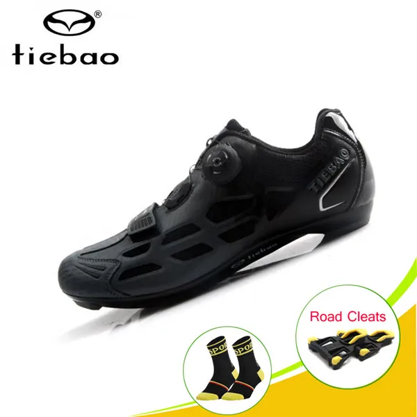 Cleats with 1259A B Tiebao обувь для шоссейного велосипеда sapatilha ciclismo pedales bicicleta самозакрывающаяся спортивная обувь для велоспорта дышащие кроссовки суперзвезды - Цвет: Cleats with 1259A B