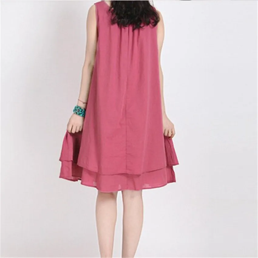 Женское винтажное платье на бретелях Длинное свободное средней длины без