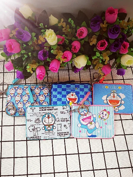 IVYYE 1 шт. Doraemon аниме плюшевый держатель для карт PU мультфильм Кредитные ID сумки на молнии монета автобус карты Кошелек Дети Девочки Подарки Новинка