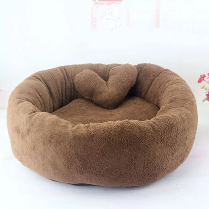Petshy теплый домик для питомца кошки котенок Щенок Зимний удобный коврик для сна подушка мягкий плюшевый утолщенный для собак кошек гнездо питомников - Цвет: Round-Light brown