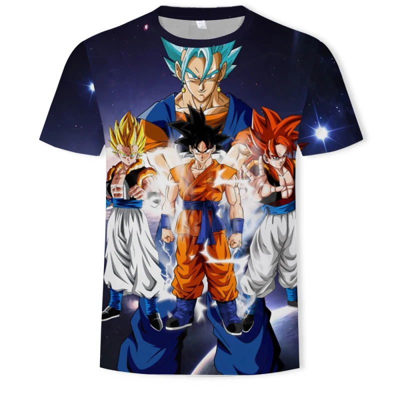 2019 Мужская 3D футболка Dragon Ball Z Ultra Instinct Goku Super Saiyan God Blue Vegeta с рисунком летняя 5XL |