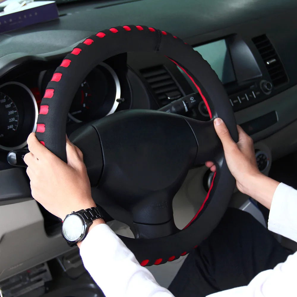Универсальный чехол рулевого колеса автомобиля 38 см диаметр Автомобильный интерьер автомобиля стиль автомобиля крышка рулевого колеса Горячая