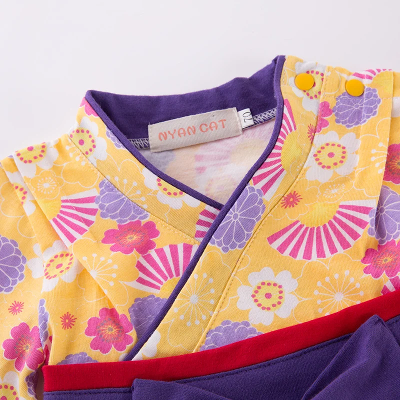 Костюмы на Хэллоуин для маленьких девочек Детское японское кимоно Хлопковый