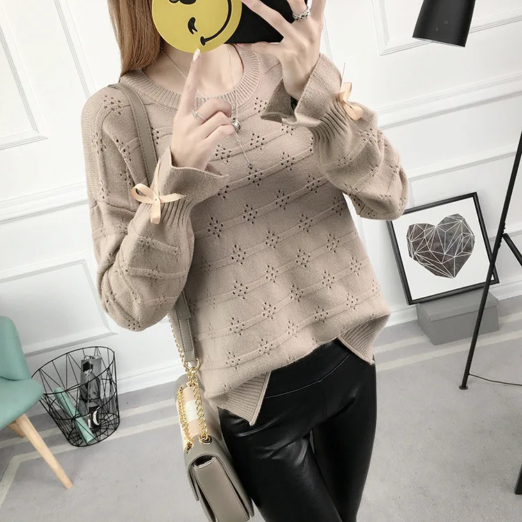 2017 Для женщин пуловер зимний свитер Вязание Шаблоны свободные шерстяной Теплый