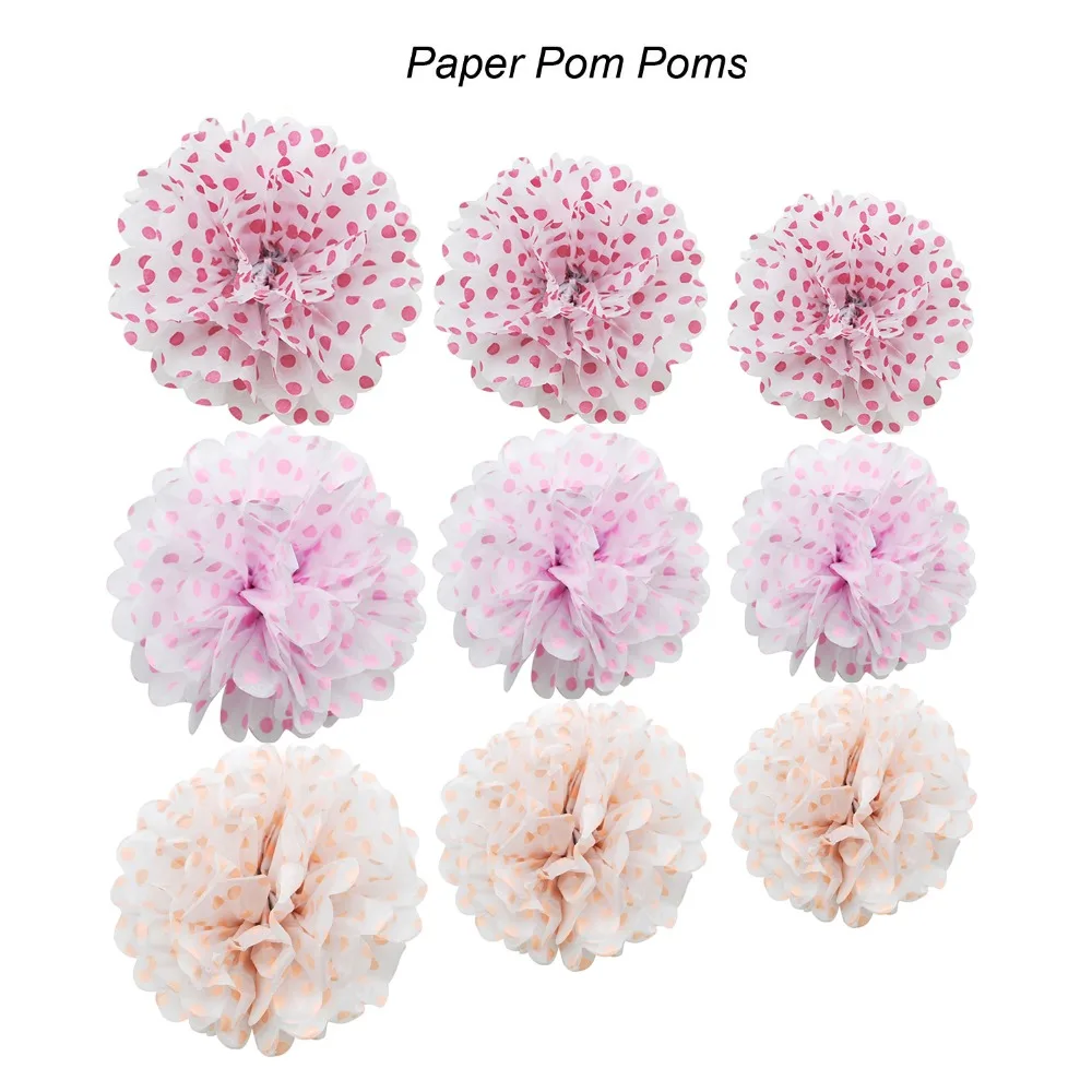 FUNNYBUNNY Новинка 6 дюймов папиросная бумага Pom Poms в горошек Цветочные шары Свадьба