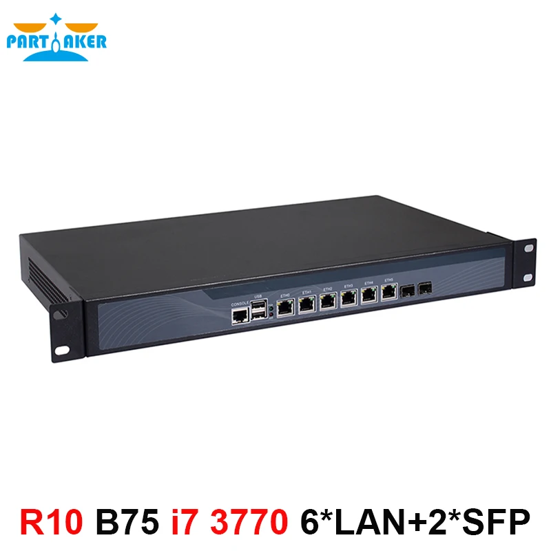 Серверный сервер Partaker R10 Core i7 3770 pfSense сетевой 1U с 6 * Intel 1000M LAN 2 SFP|firewall hardware|1u rackfirewall