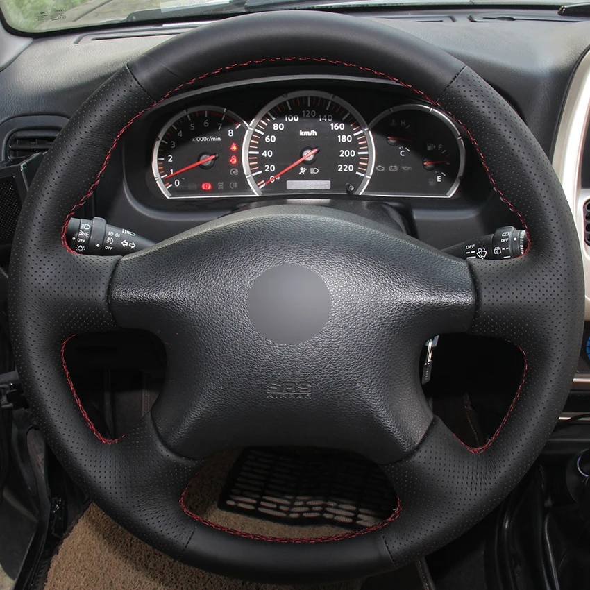 Чехол на руль автомобиля из черной синтетической кожи для Nissan Almera N16 Pathfinder Primera
