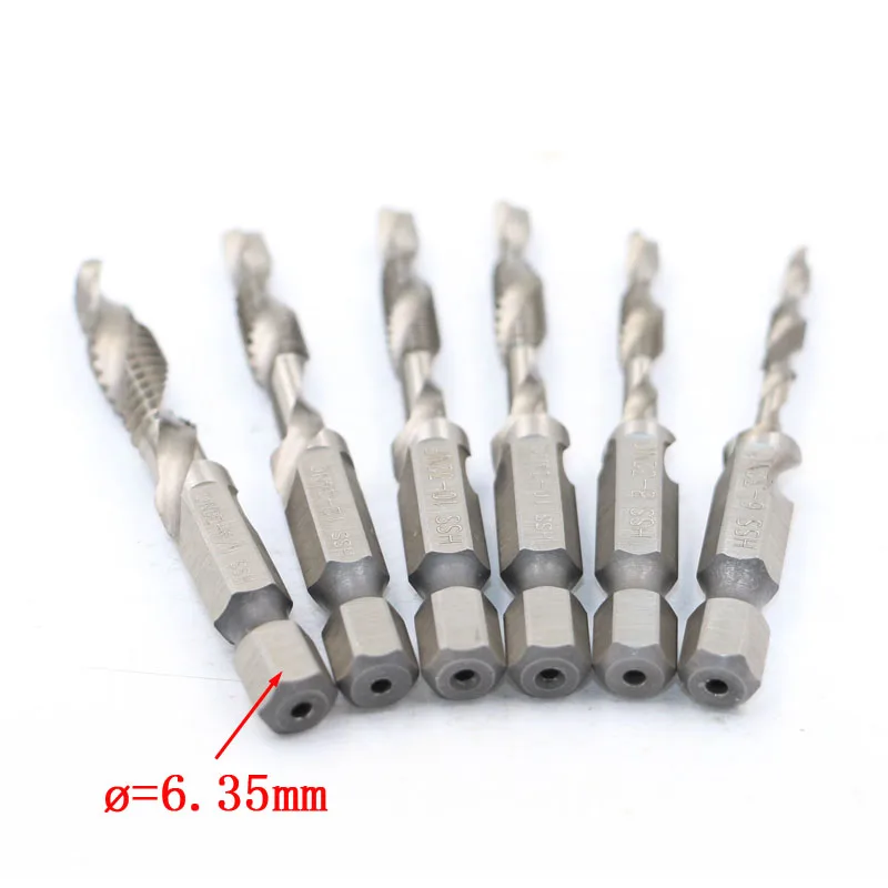 Сверла с шестигранным хвостовиком 6 шт. винт из быстрорежущей стали винтовой