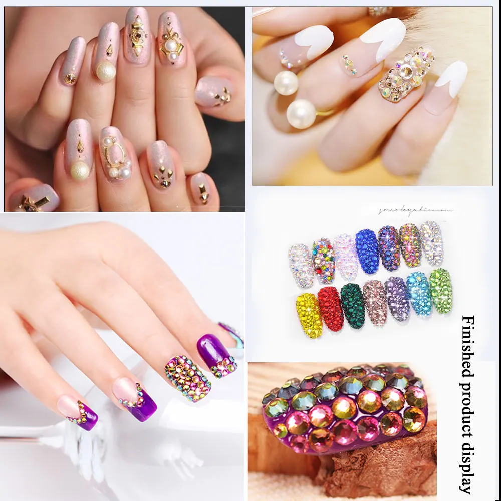 Yayoge nail art glitter decorations Rhinestones for nails accessoires design a manicure crystals glass colorful | Красота и здоровье