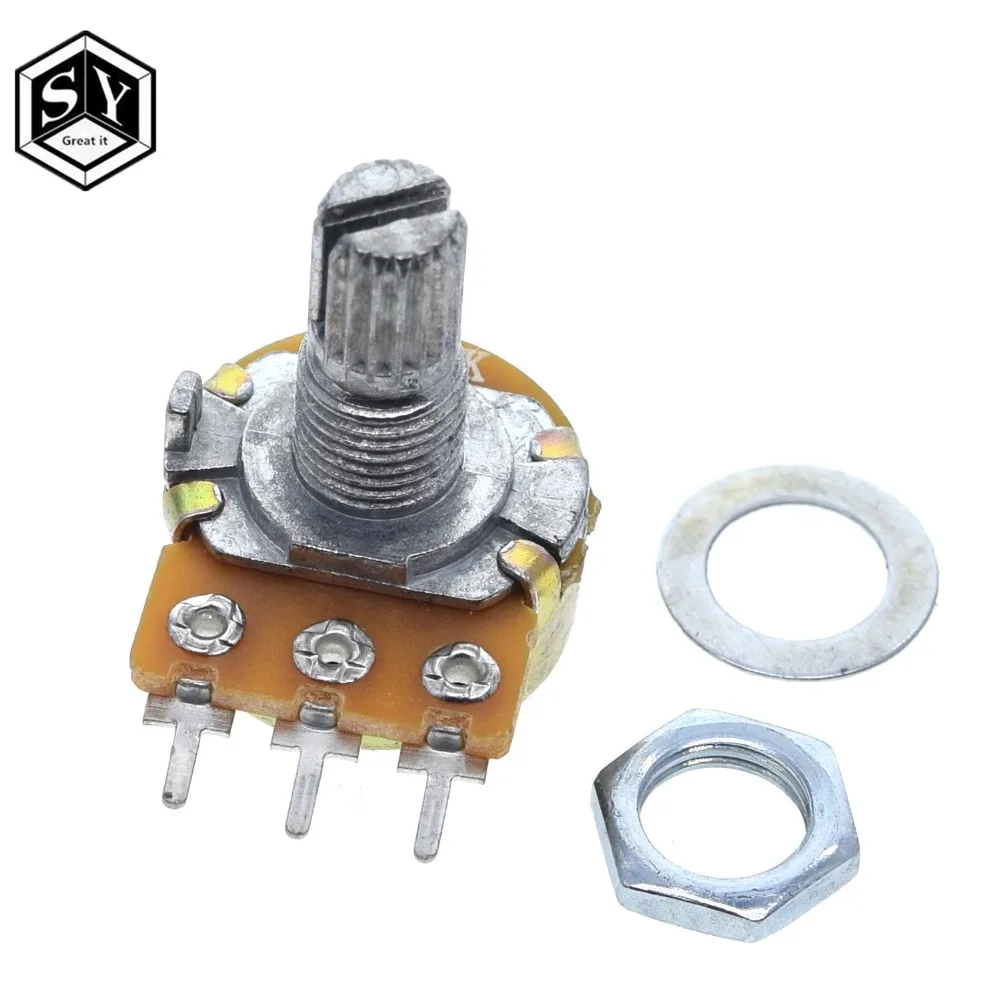 1 шт. WH148 линейный потенциометр 15 мм вал с гайками и шайбами 3pin WH148 B1K B2K B5K B10K B20K B50K B100K B250K B500K B1M